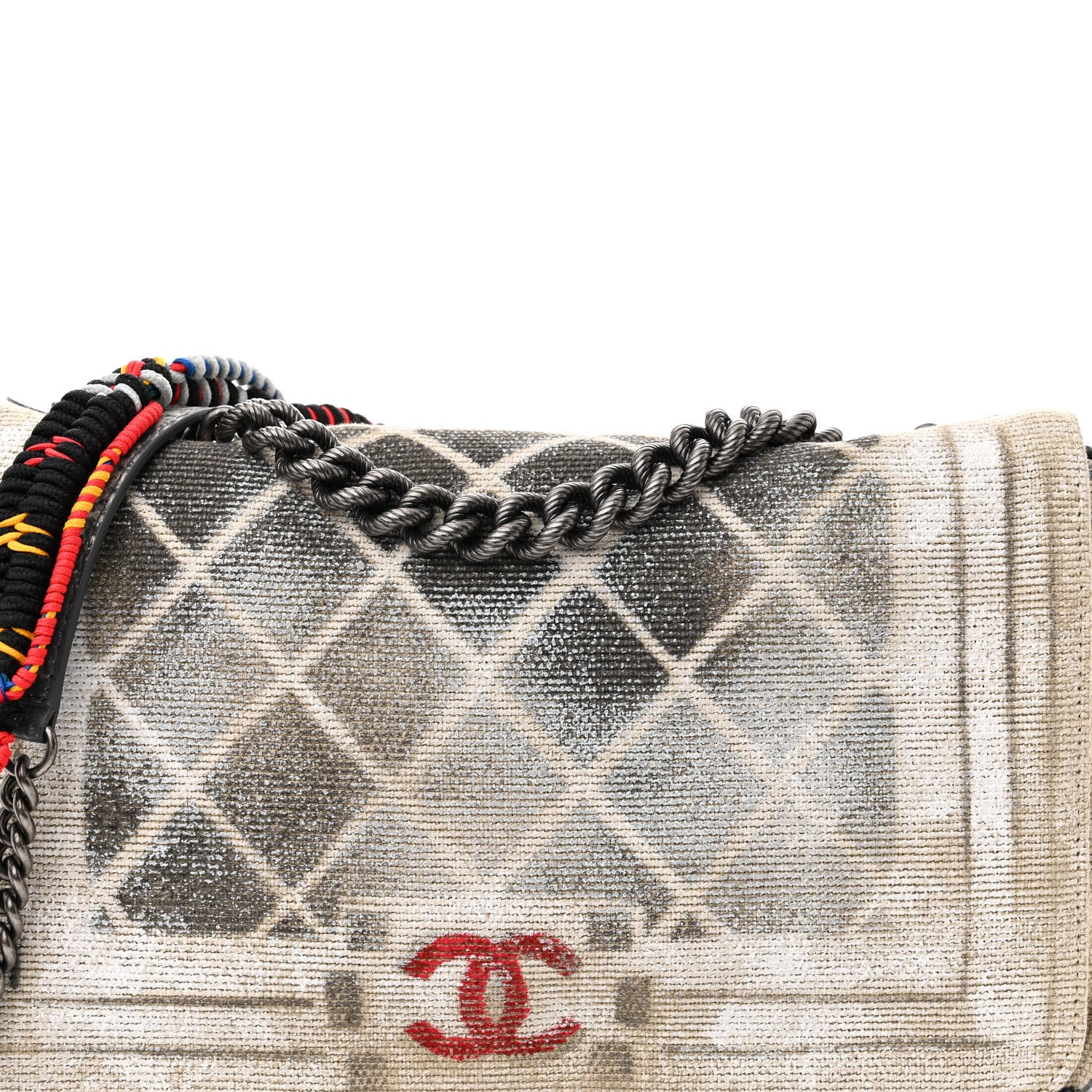 Chanel Canvas Tromp L’Oeil Graffiti Oh My Boy Flap Beige 8 of 10