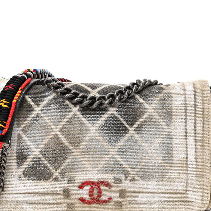 Chanel Canvas Tromp L’Oeil Graffiti Oh My Boy Flap Beige 8 of 10