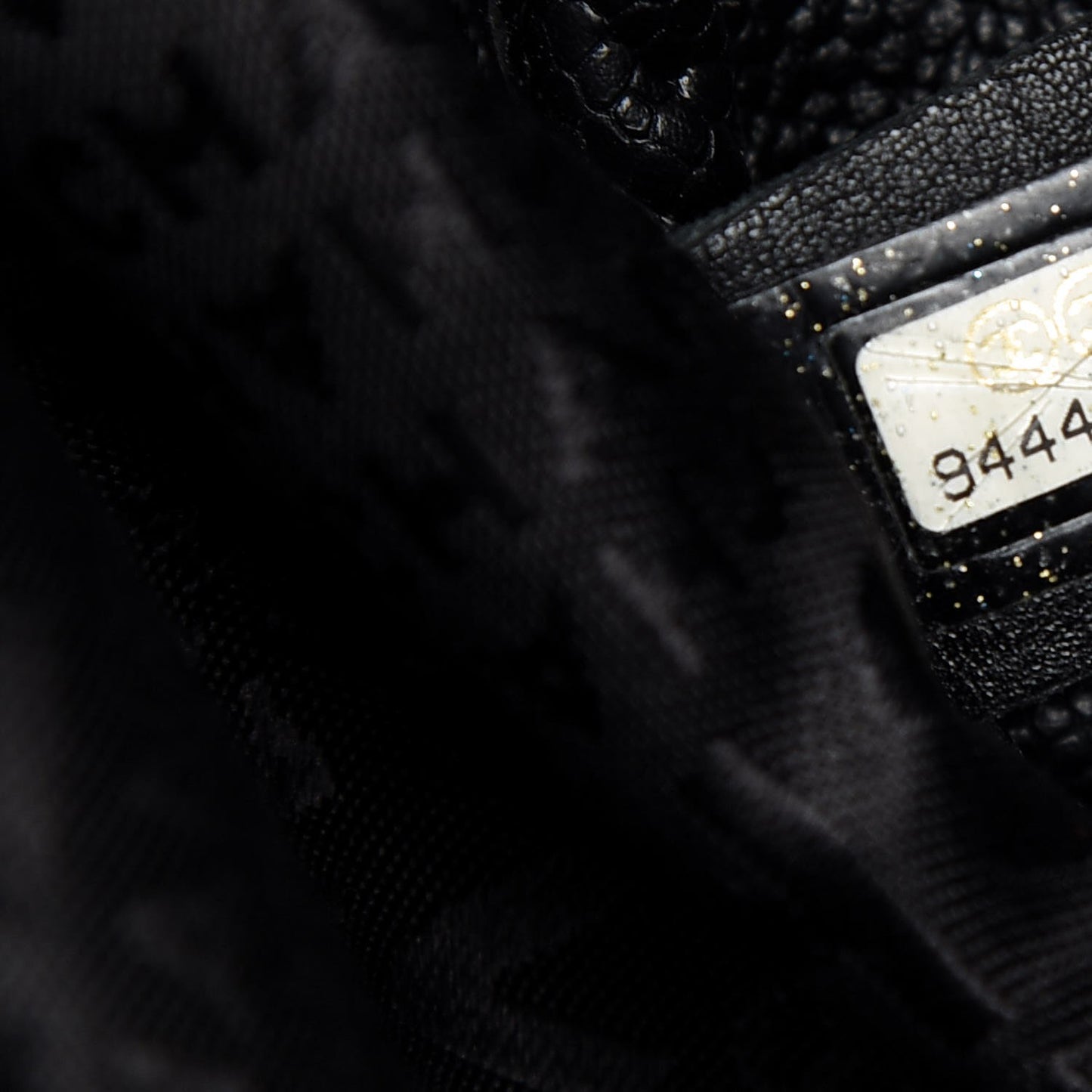 Calfskin Perforated Pulley Shoulder Bag Black