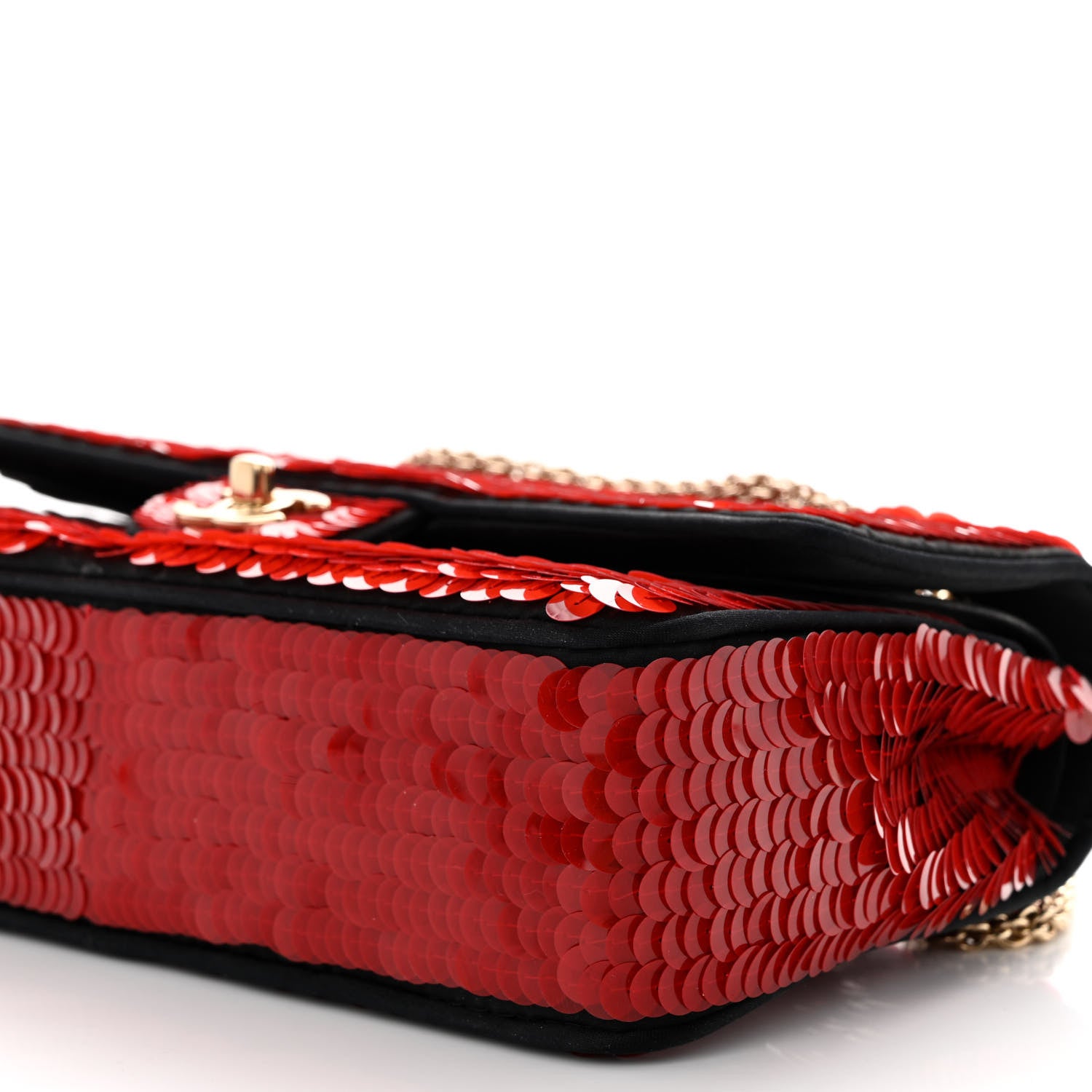 Chanel Satin Sequin Paris Shanghai Medium Double Flap Red 10 of 11