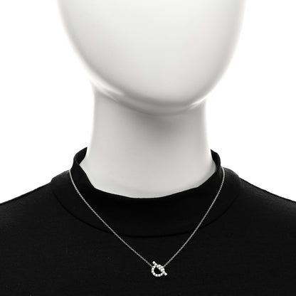Hermes 18K White Gold Diamond Finesse Pendant Necklace 2 of 6