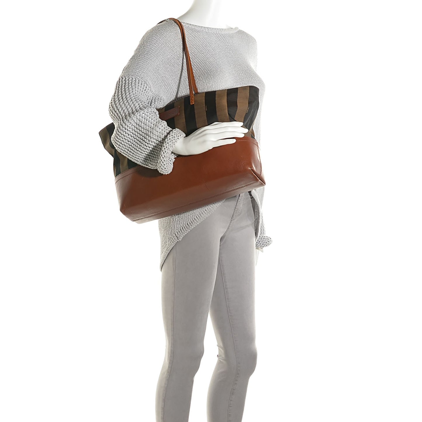 Pequin Cuoio Vegetale Medium Roll Tote Tobacco Cuoio Miele