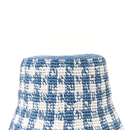 Prada Yarn Raffia Effect Crochet Triangle Bucket Hat S Celeste 6 of 8