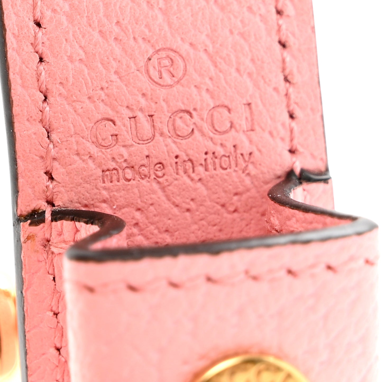 Textured Calfskin Enamel Single Porte Rouges Keychain Wild Rose