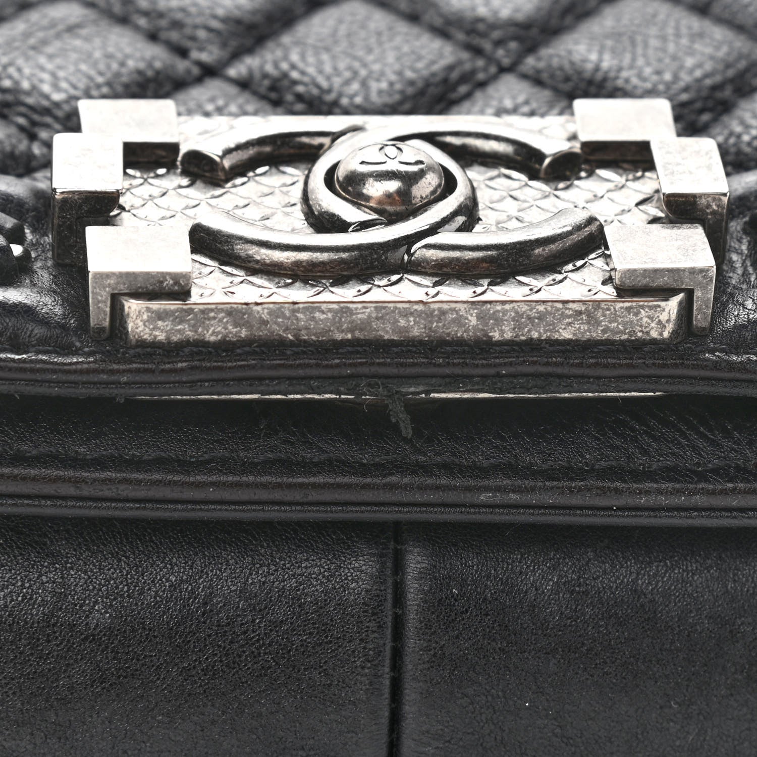 Chanel Goatskin Quilted Medium Boy Handle Flap Black 11 of 11