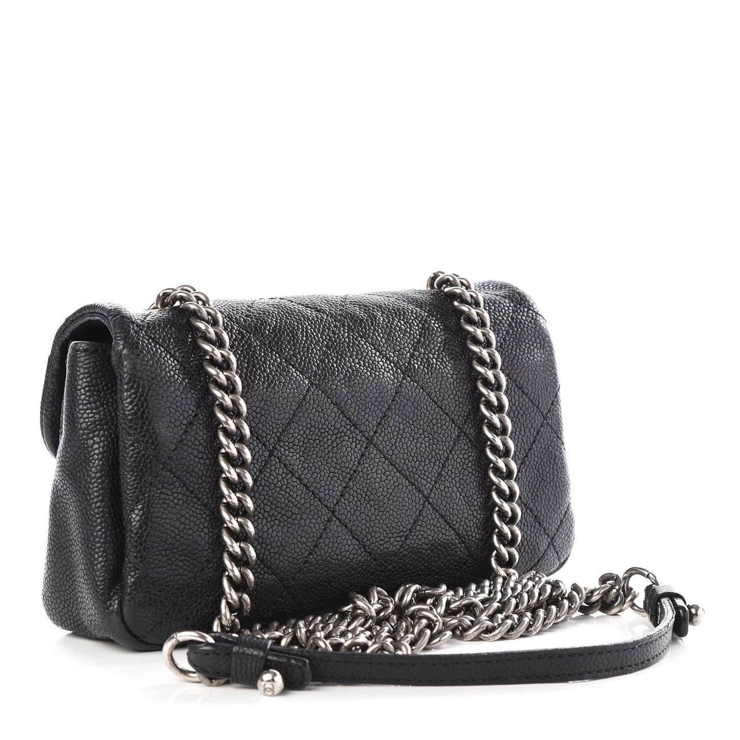 Caviar Quilted Mini Simply CC Flap Black
