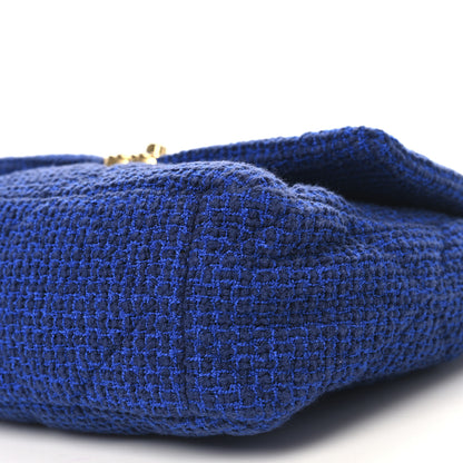 Chanel Tweed Quilted Large Chanel 19 Flap Blue 10 of 10