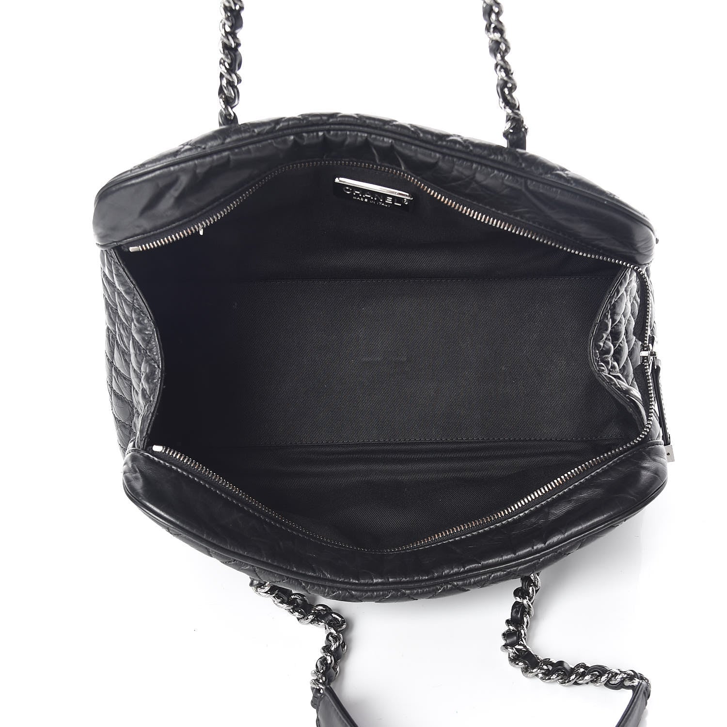 Chanel Aged Calfskin Pony Hair Quilted Miss Pony Bowler Black 5 of 9