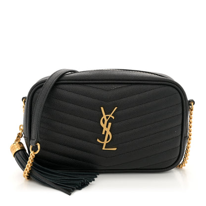 Saint Laurent Grain De Poudre Matelasse Monogram Mini Lou Camera Bag Black 1 of 13