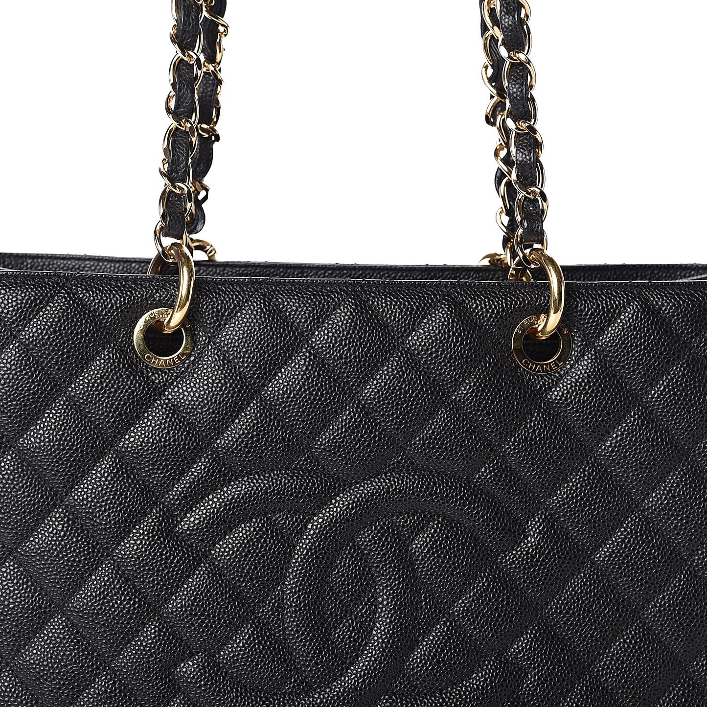 Caviar Quilted Grand Shopping Tote GST Black