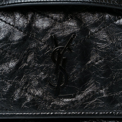 Saint Laurent Crinkled Calfskin Matelasse Monogram Baby Niki Chain Satchel Black 9 of 11