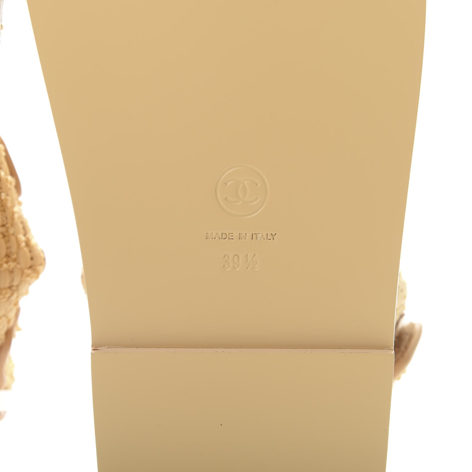 Chanel Braided Fabric Velcro Dad Sandals 39.5 Beige 6 of 8