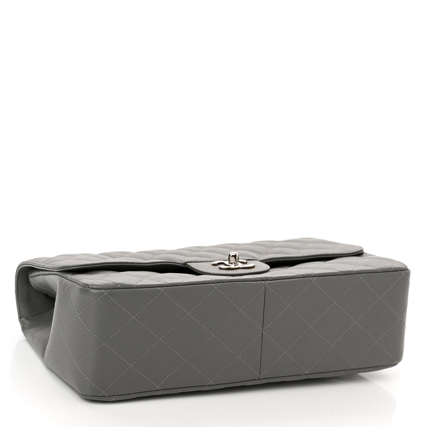 Chanel Caviar Quilted Jumbo Single Flap Grey 4 of 10