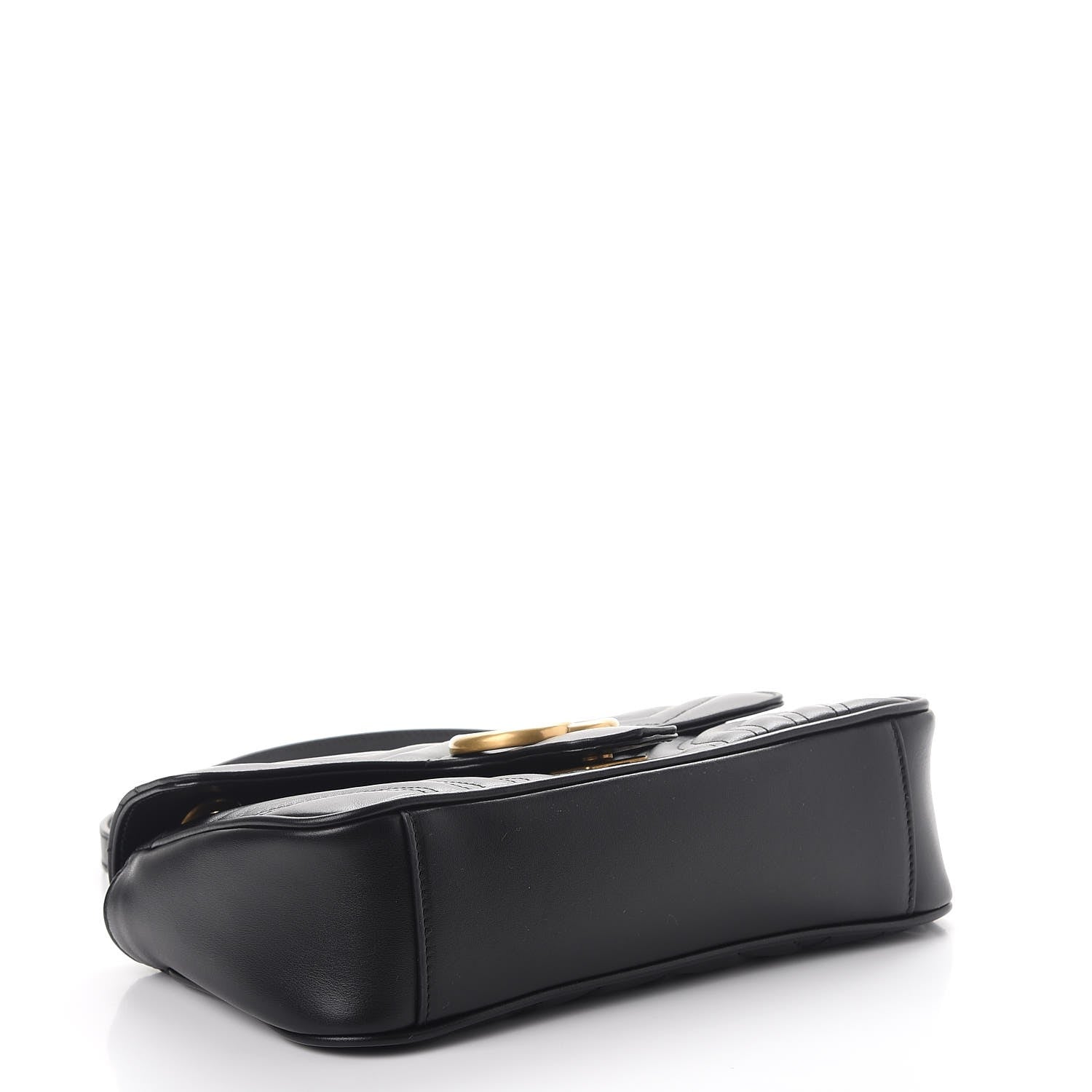 Gucci Calfskin Matelasse Small GG Marmont Shoulder Bag Black 4 of 8