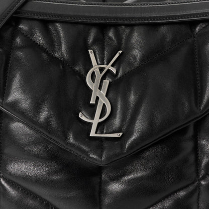 Saint Laurent Lambskin Quilted Toy Loulou Puffer Monogram Chain Satchel Black 9 of 11