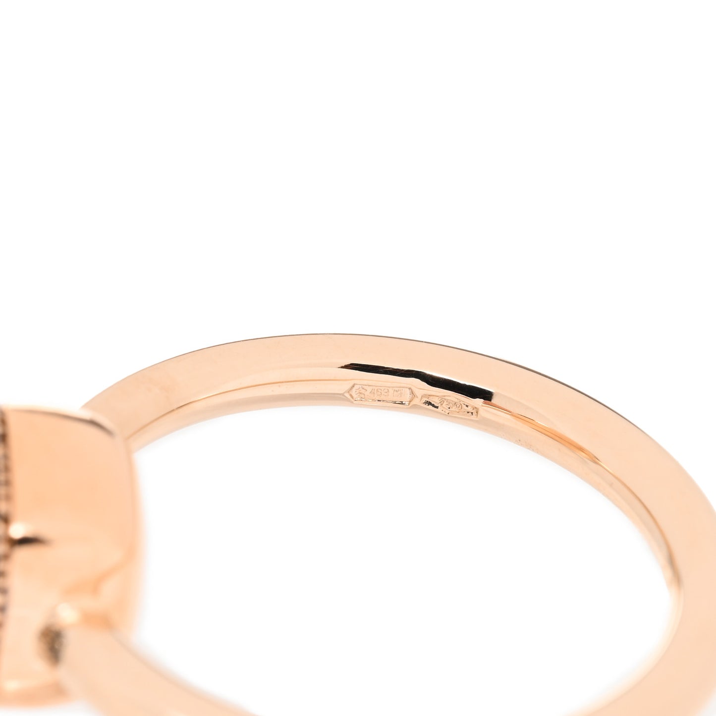 18K Rose Gold Black Diamond Nudo Solitaire Ring 49 5