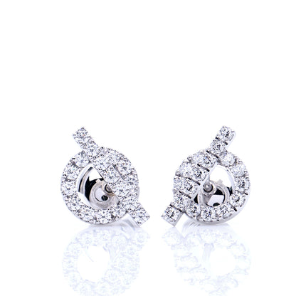 Hermes 18K White Gold Diamond Finesse Earrings 3 of 5