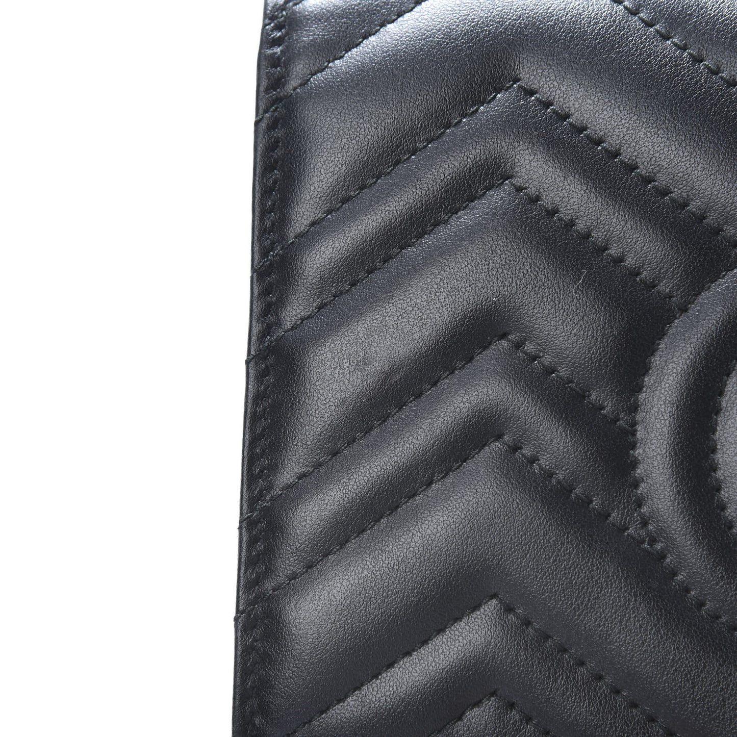 Calfskin Matelasse GG Marmont Chain Wallet Black