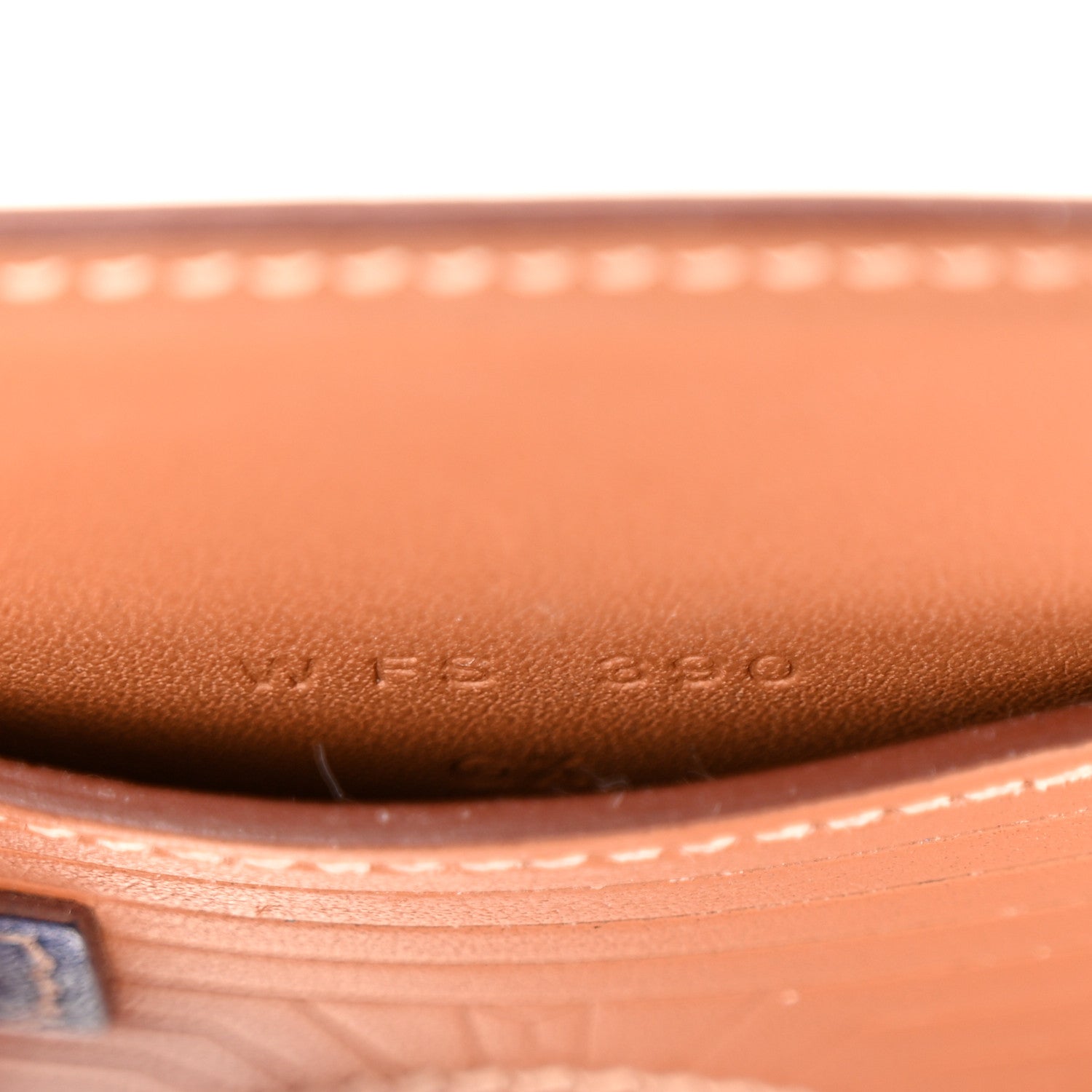 Hermes Swift Stitched Faubourg MagSafe Card Holder Gold Bleu De France Orange 7 of 9