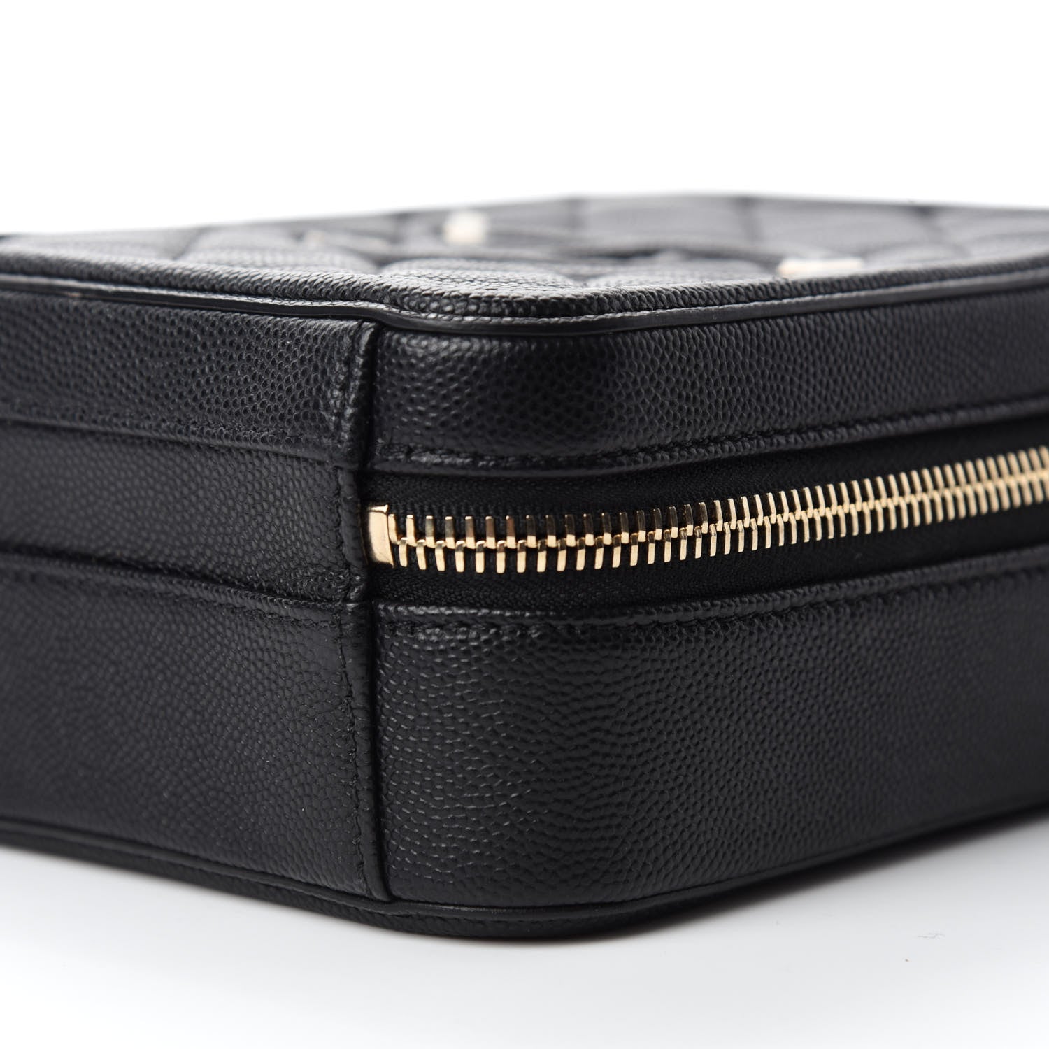 Chanel Caviar Quilted CC North South Filigree Vanity Case Black 7 of 10