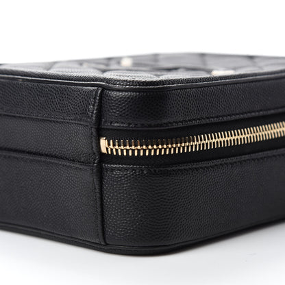 Chanel Caviar Quilted CC North South Filigree Vanity Case Black 7 of 10