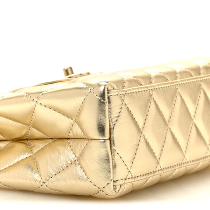 Chanel Metallic Shiny Aged Calfskin Quilted Nano Kelly Shopper Gold 9 of 11