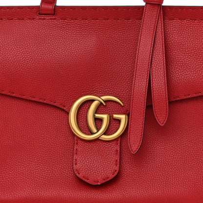 Gucci Calfskin Medium GG Marmont Top Handle Bag Vulcanic Red 8 of 11