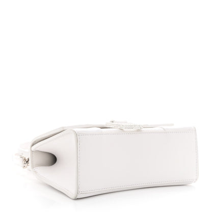 Balenciaga Shiny Box Calfskin Strass Hourglass Top Handle Bag XS White 4 of 16