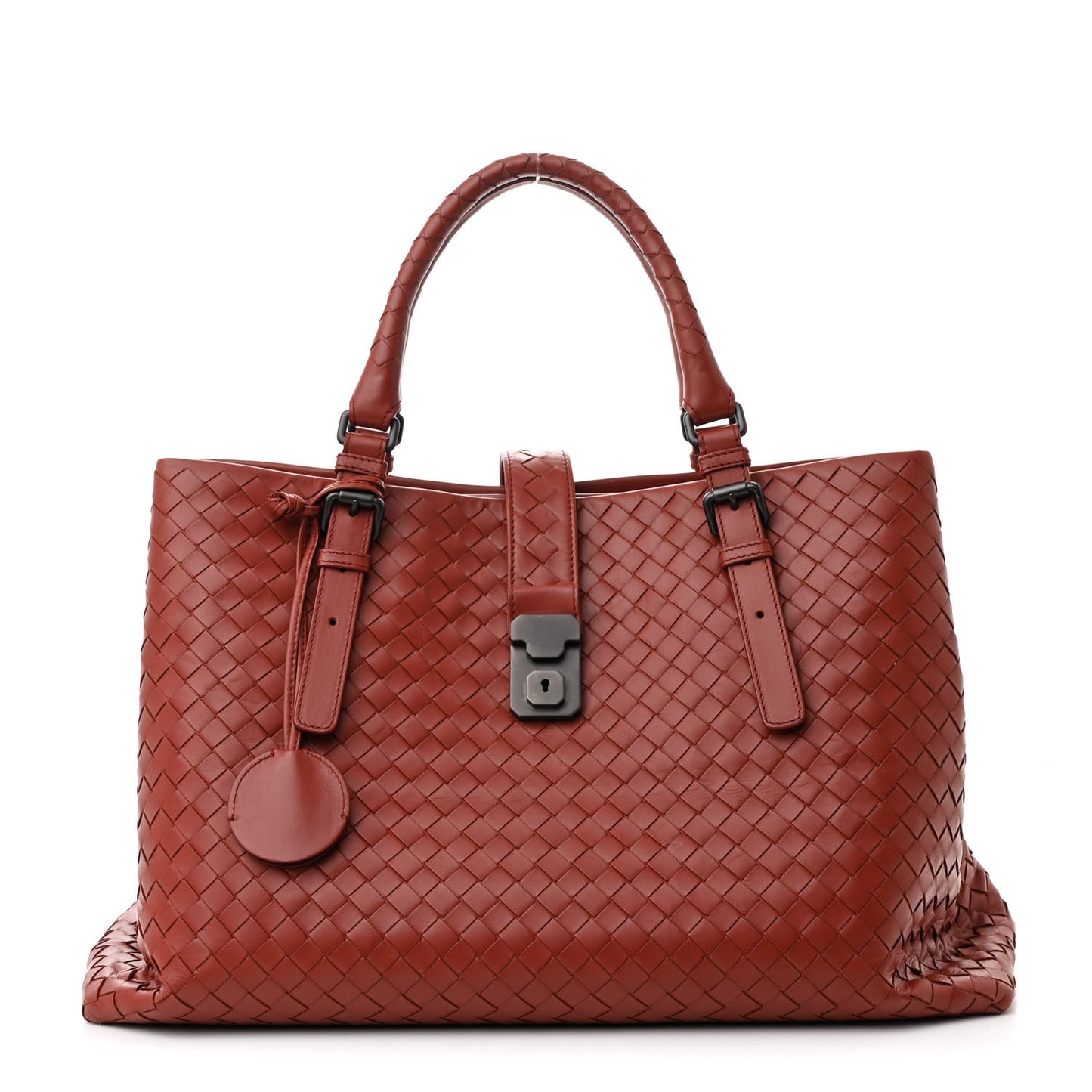 Nappa Intrecciato Medium Roma Tote Brique