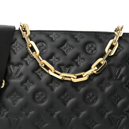 Louis Vuitton Lambskin Embossed Monogram Coussin PM Black 7 of 10