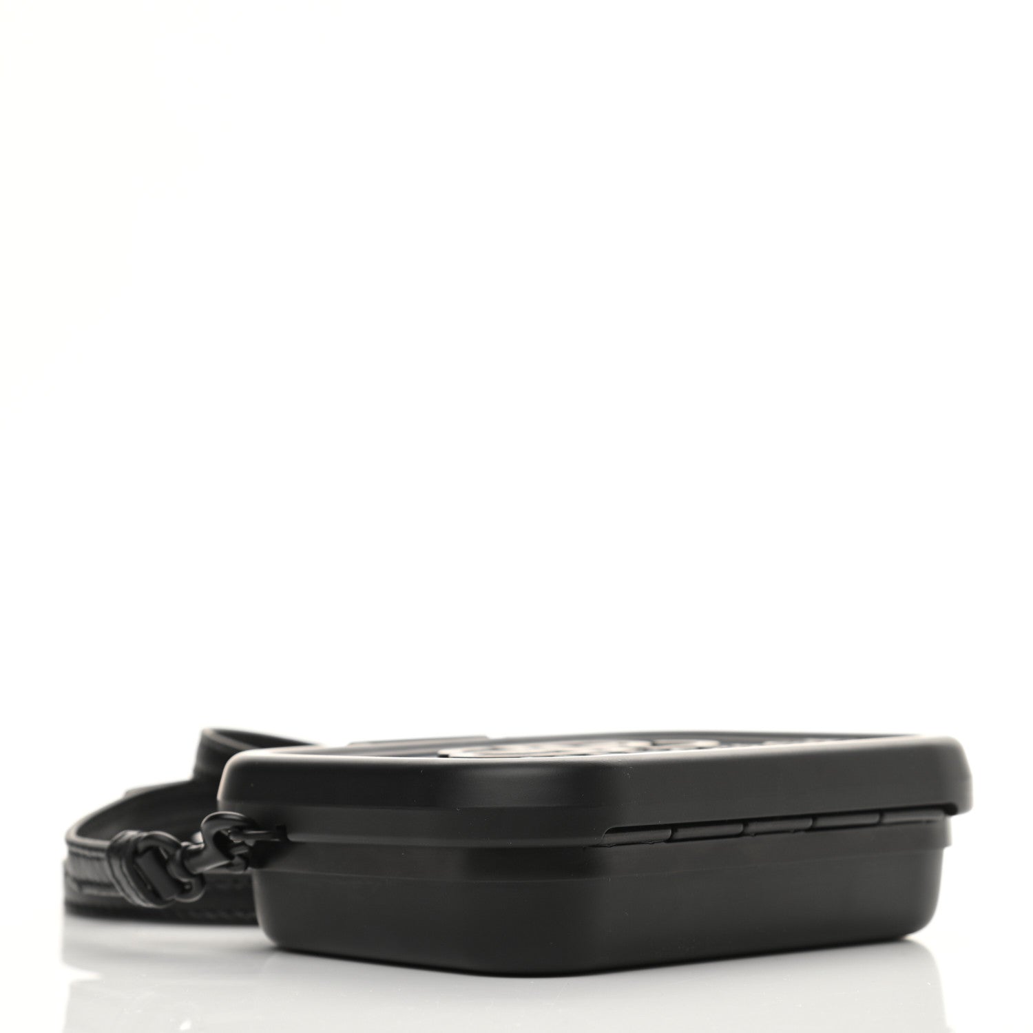 Balenciaga Recycled Plastic Calfskin Embossed Mini Lunch Box Case with Strap Black 4 of 10