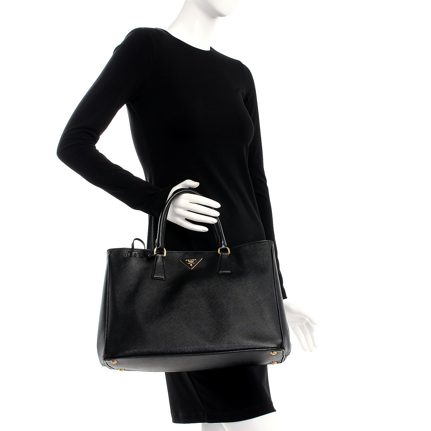 Prada Saffiano Lux Large Tote Nero Black 2 of 9