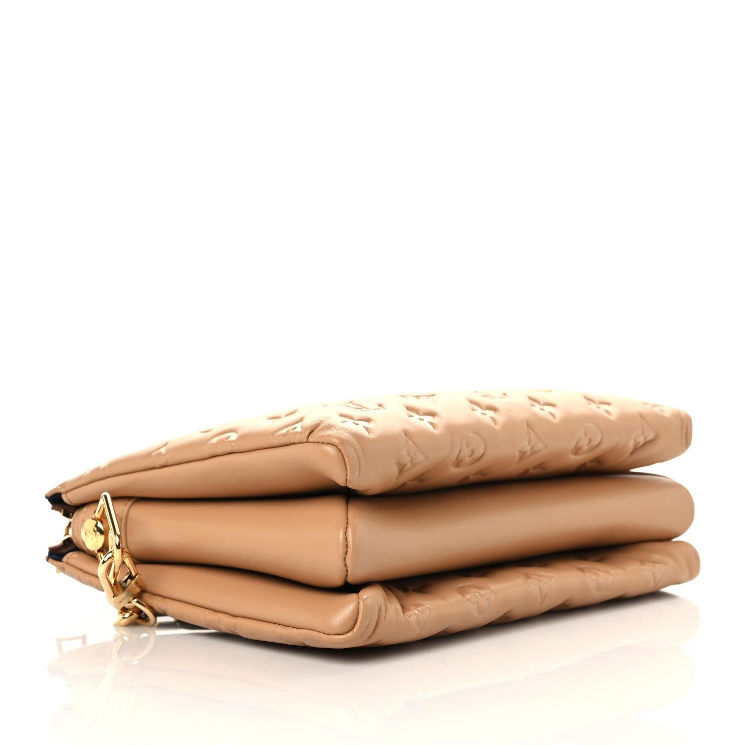 Louis Vuitton Lambskin Embossed Monogram Coussin PM Camel 4 of 11