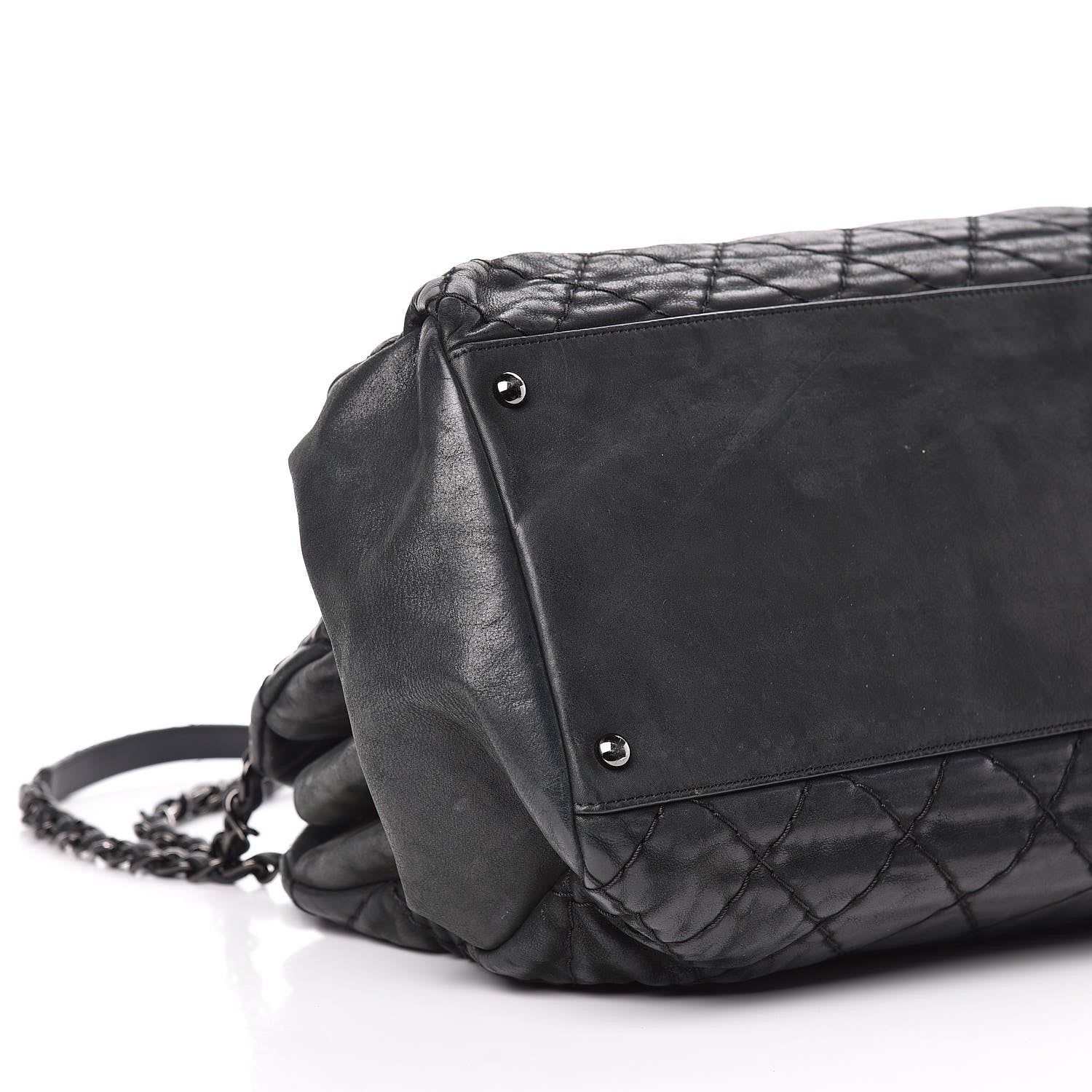 Chanel Iridescent Calfskin Large Just Mademoiselle Bowling Bag Black 5 of 15