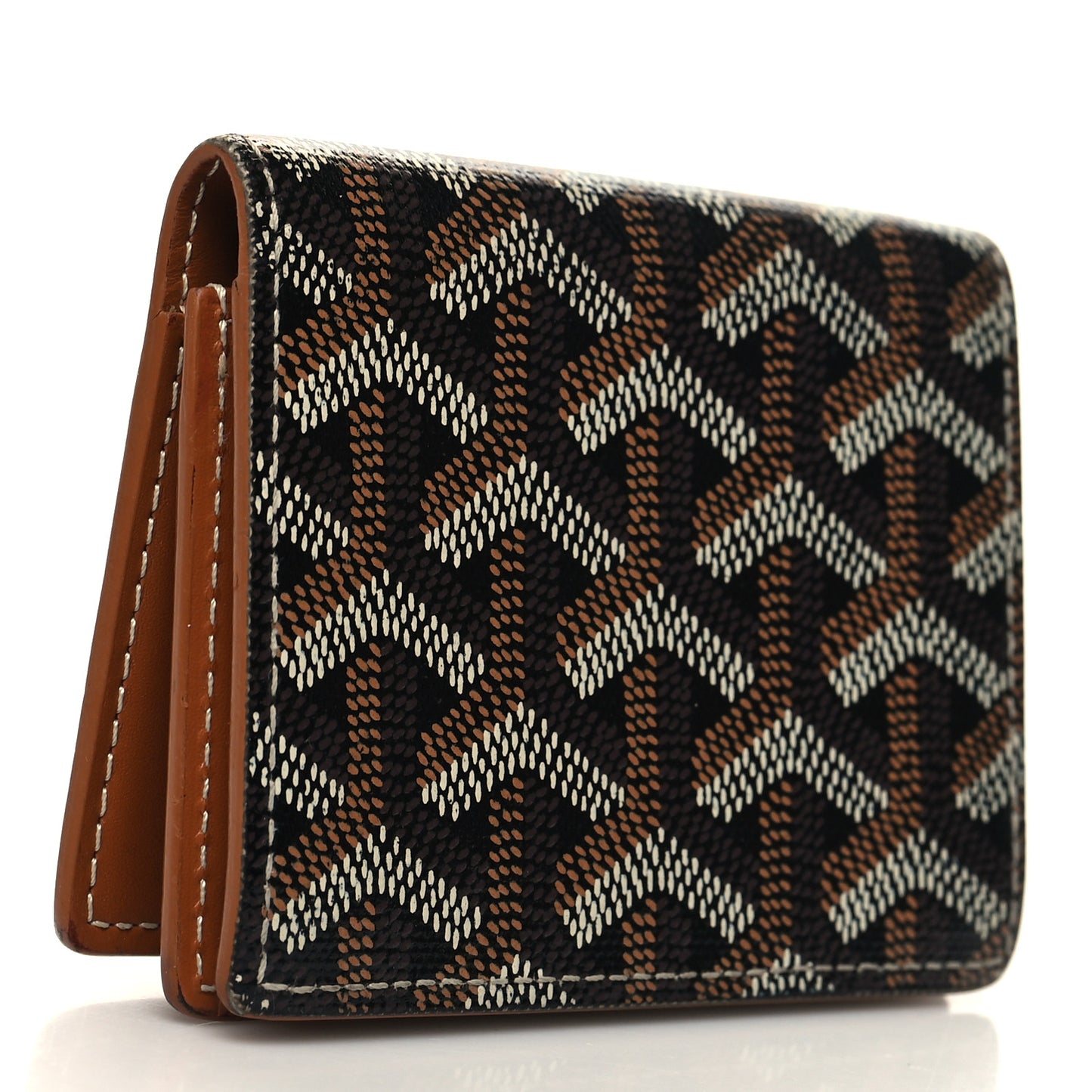 Goyardine Business Card Holder Black Gold