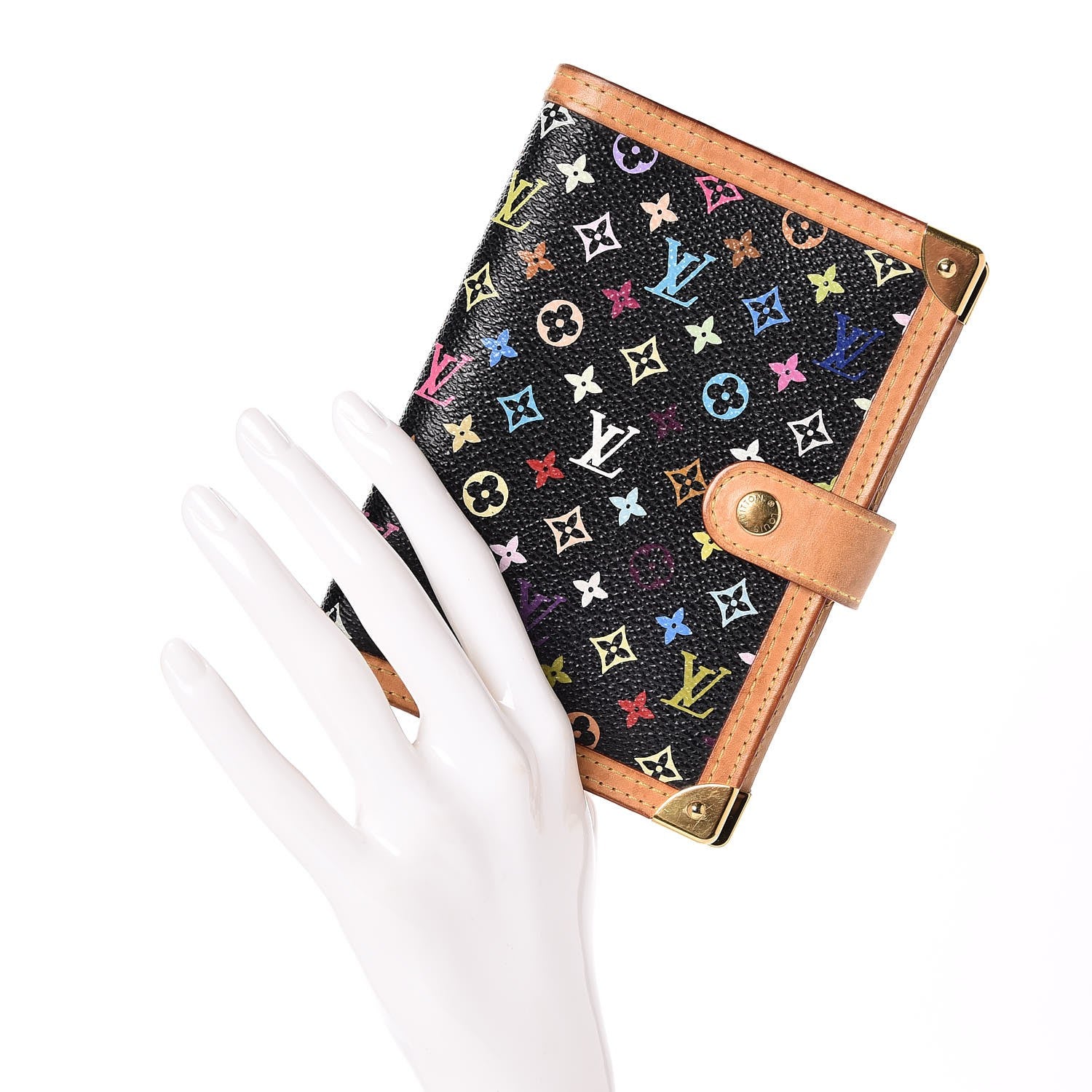 Louis Vuitton Monogram Multicolor Small Ring Agenda Cover Black 2 of 7