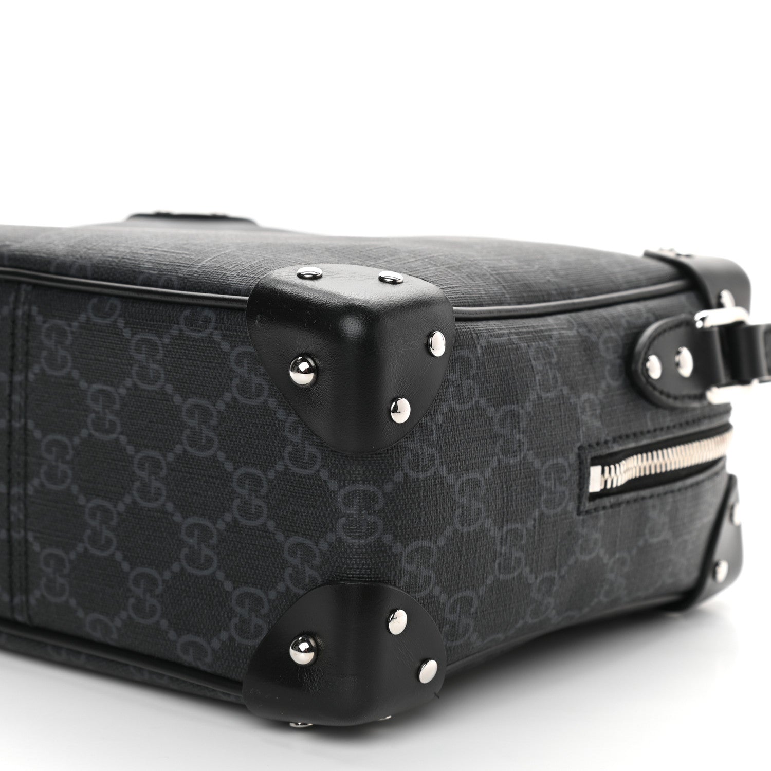 Gucci GG Supreme Monogram Selleria Calfskin Square Messenger Bag Black 10 of 14