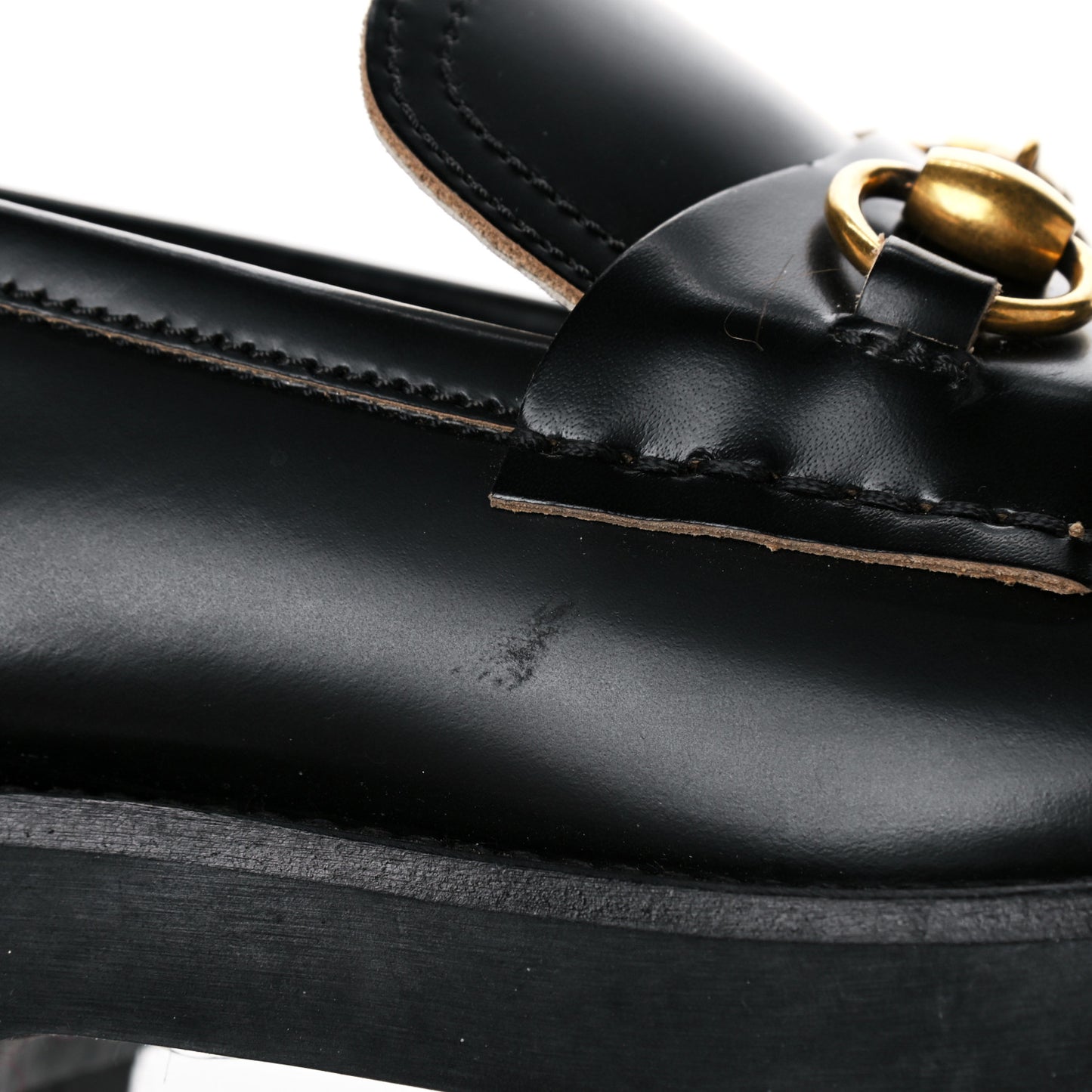 Cordovan Lux Womens Harald Horsebit 25mm Platform Loafers 38 Black