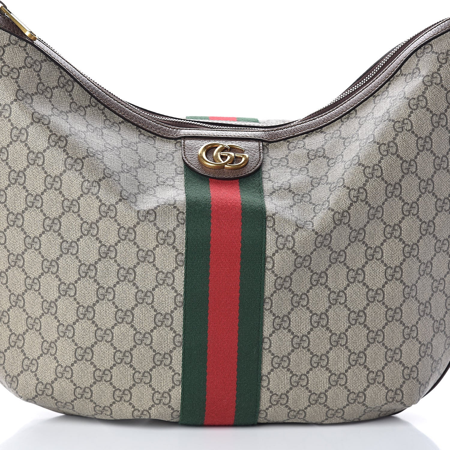 Gucci GG Supreme Monogram Web Ophidia Half Moon Hobo Brown 8 of 10