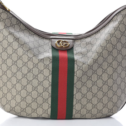 Gucci GG Supreme Monogram Web Ophidia Half Moon Hobo Brown 8 of 10