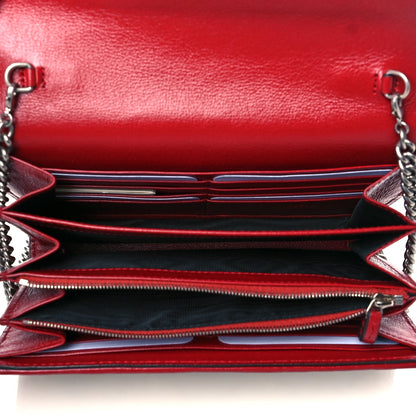 Gucci Tweed GG Monogram Mini Dionysus Chain Wallet White Black Romantic Cherry 5 of 10