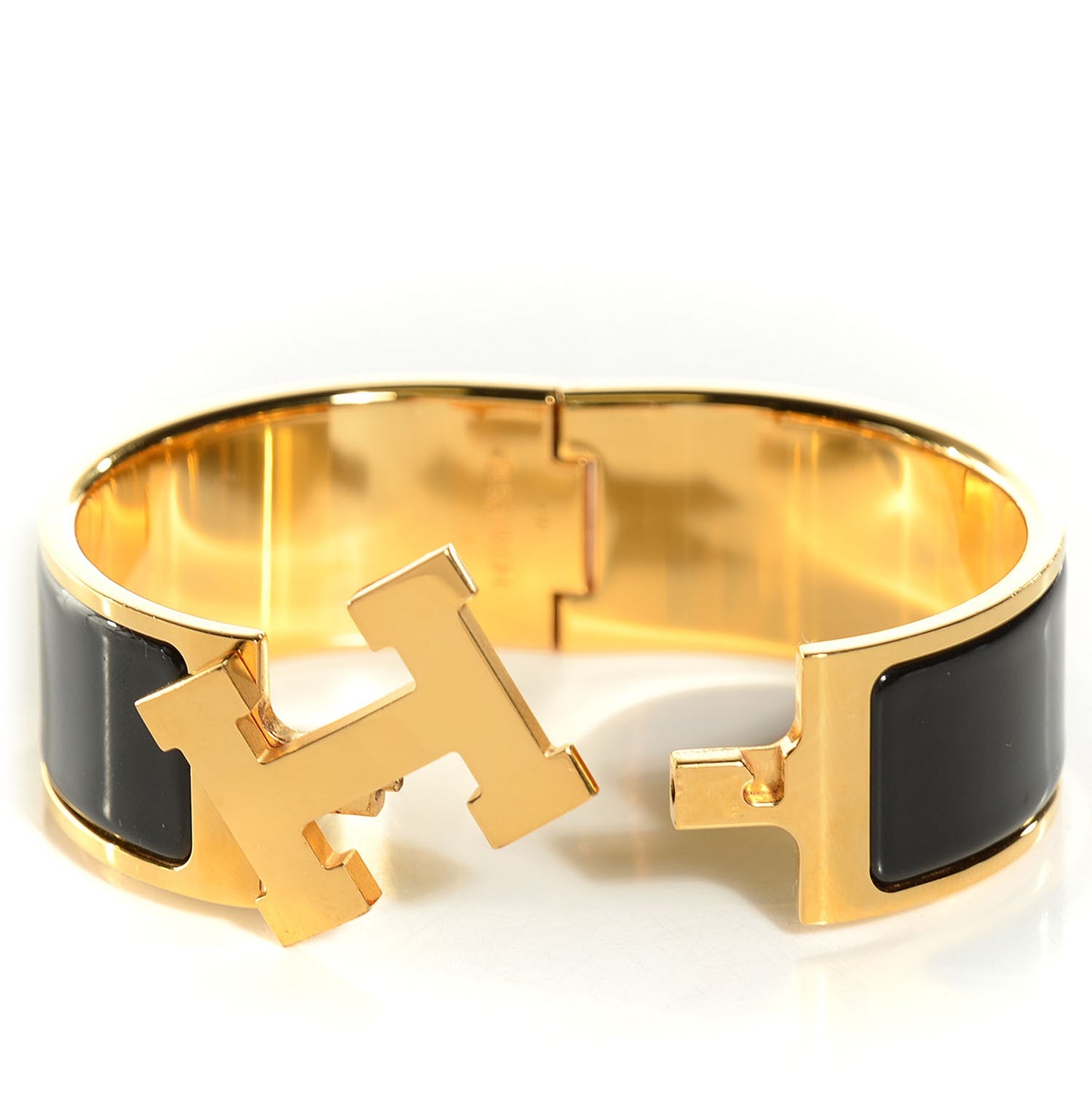 Enamel Wide Clic Clac H Bracelet PM Black
