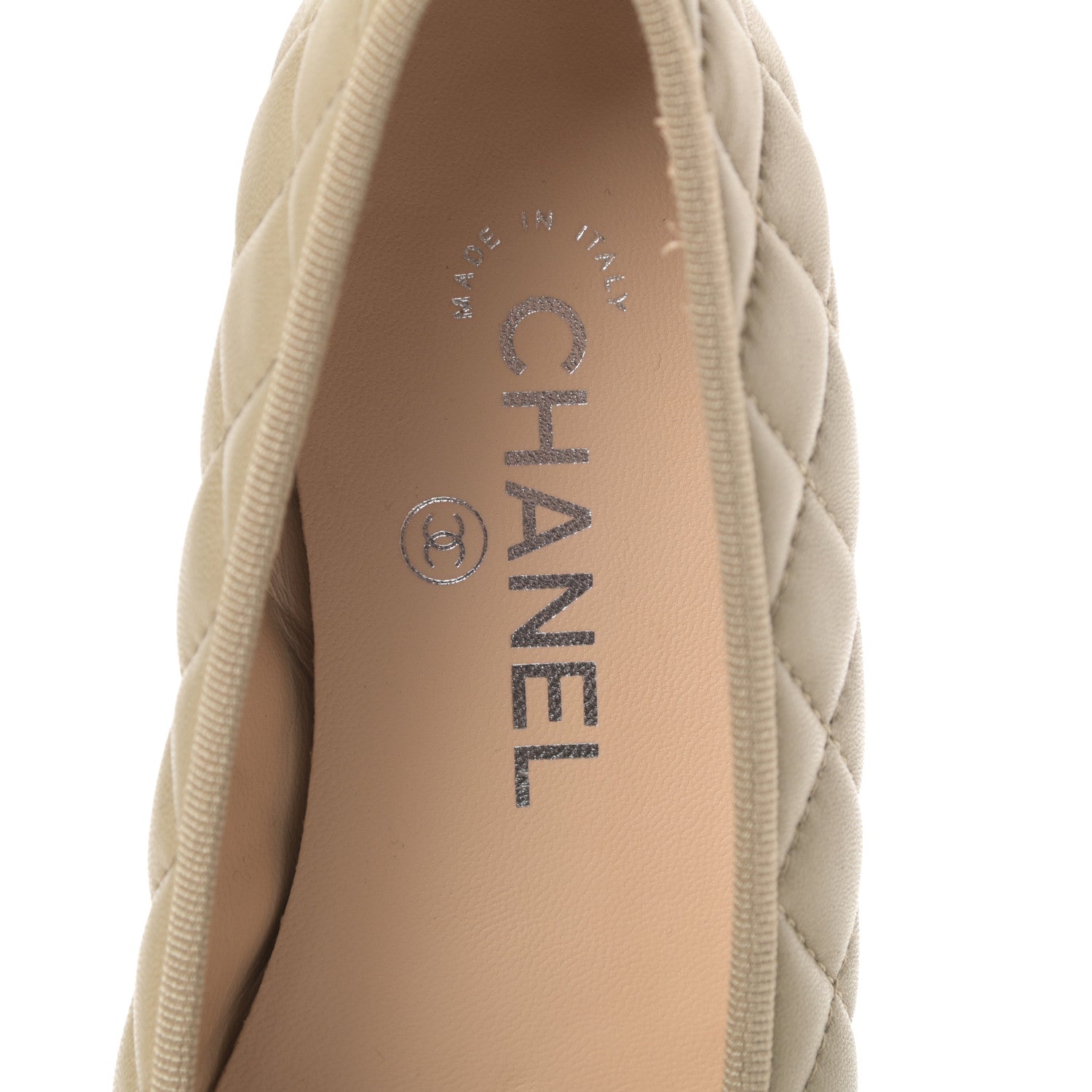 Chanel Lambskin Quilted Cap Toe Ballerina Flats 36.5 Beige Fonce 7 of 12