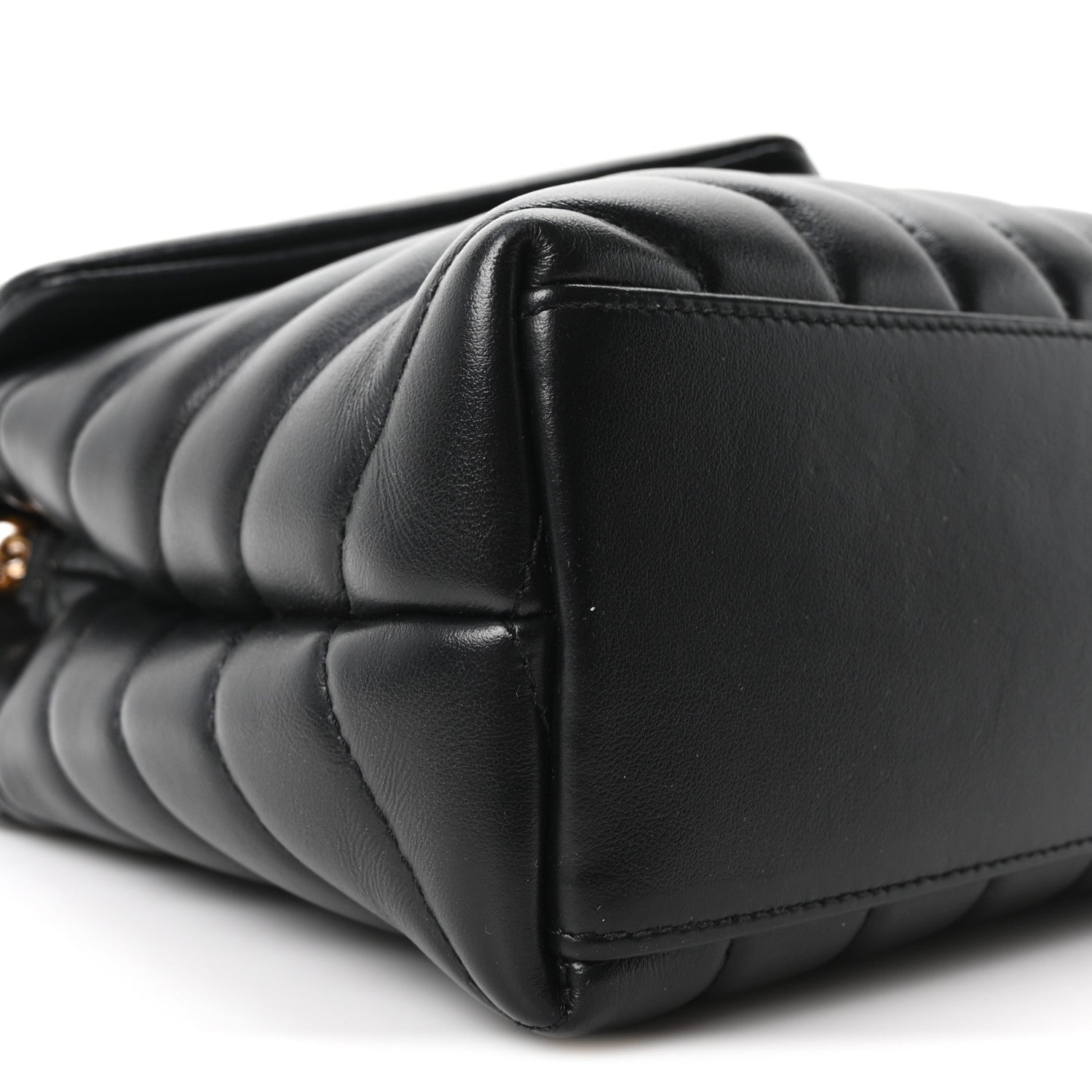 Saint Laurent Calfskin Y Quilted Monogram Small Loulou Chain Satchel Black Black 9 of 10