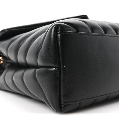 Saint Laurent Calfskin Y Quilted Monogram Small Loulou Chain Satchel Black Black 9 of 10