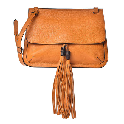 Gucci Cellarius Calfskin Medium Bamboo Daily Flap Shoulder Bag Curcuma 1 of 12