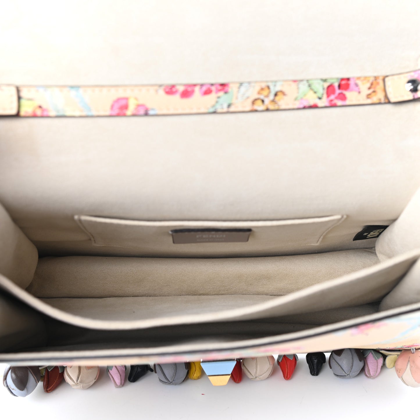 Vitello Marie Antoinette Print Rosebud Kan I Shoulder Bag Panna Multicolor
