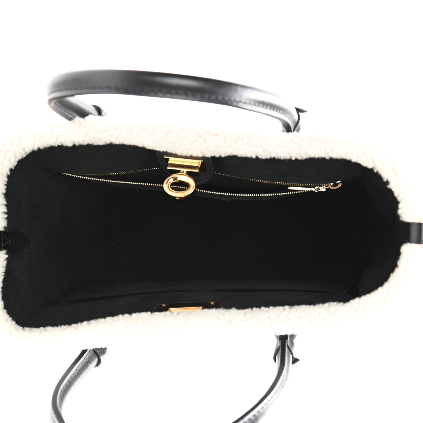 Grained Calfskin Shearling On My Side MM Black