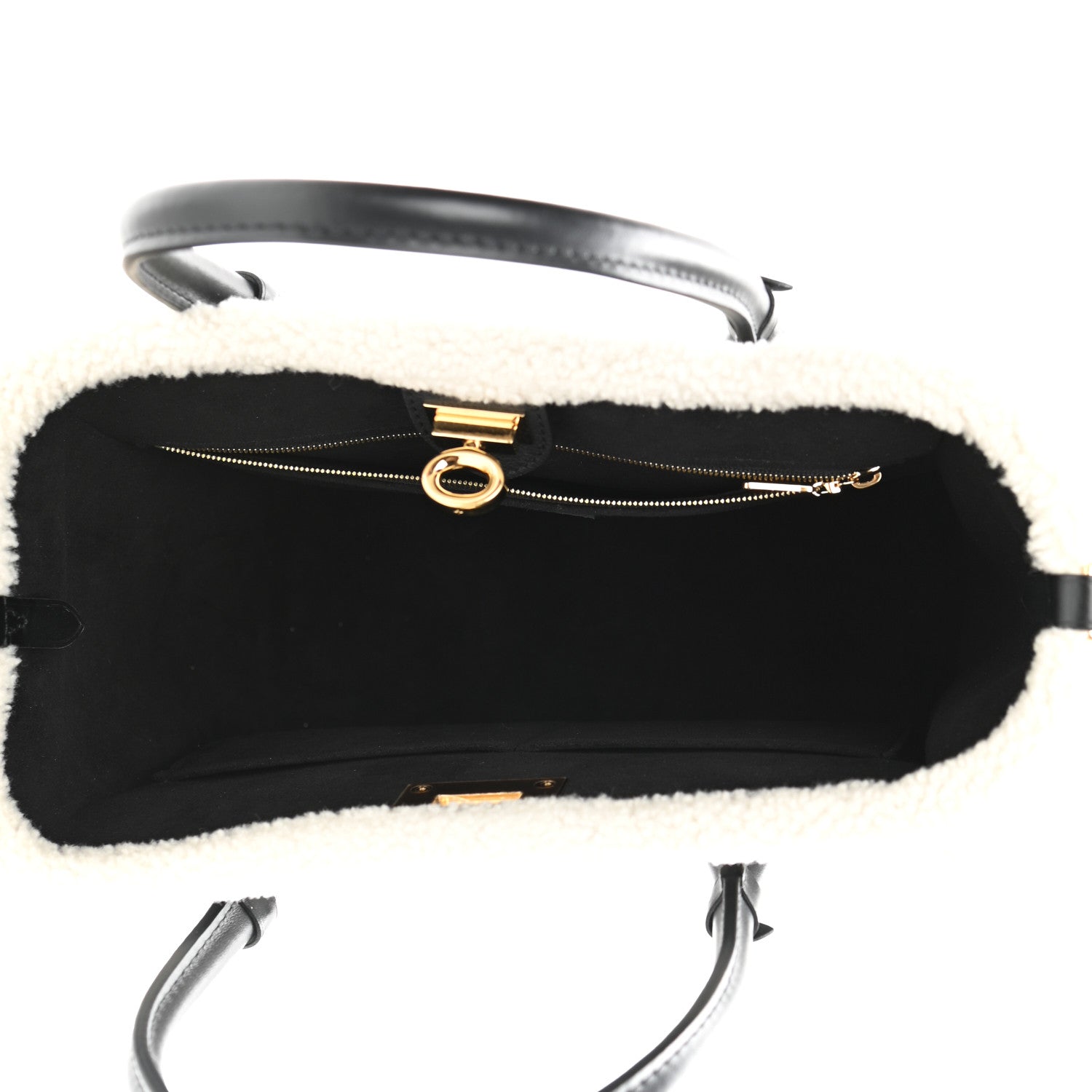 Louis Vuitton Grained Calfskin Shearling On My Side MM Black 4 of 10