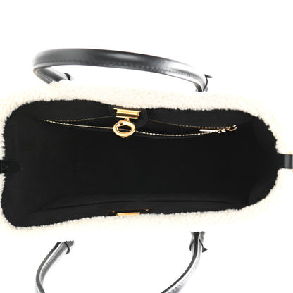 Louis Vuitton Grained Calfskin Shearling On My Side MM Black 4 of 10
